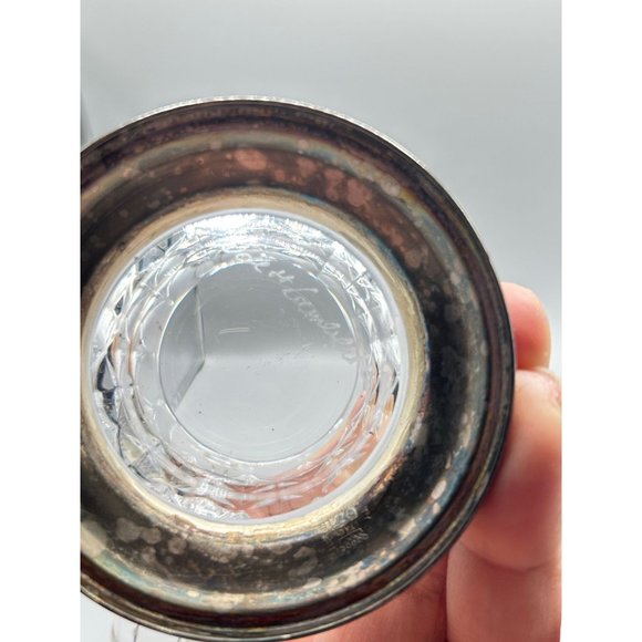 Val St Lambert Cut Crystal Creamer Silver Plate Made in Italy Crystal " Nicole" - Picture 10 of 12